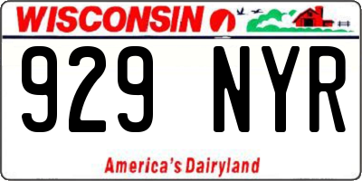 WI license plate 929NYR