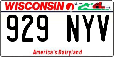 WI license plate 929NYV
