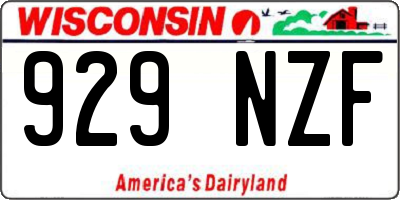 WI license plate 929NZF