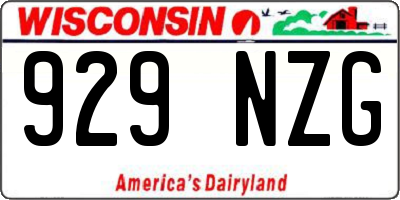 WI license plate 929NZG