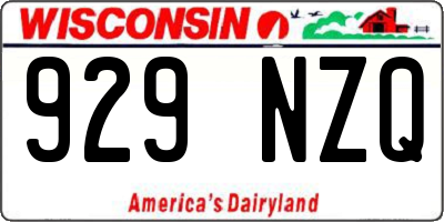 WI license plate 929NZQ