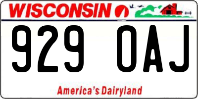 WI license plate 929OAJ
