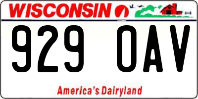 WI license plate 929OAV