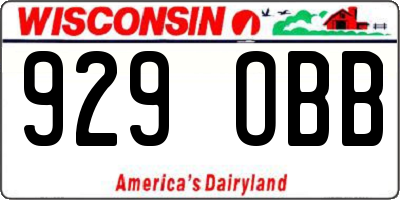 WI license plate 929OBB
