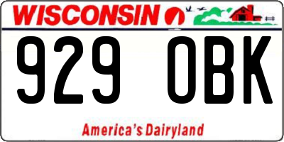 WI license plate 929OBK