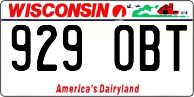 WI license plate 929OBT
