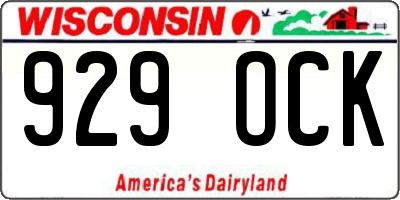 WI license plate 929OCK