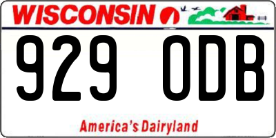 WI license plate 929ODB