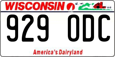 WI license plate 929ODC