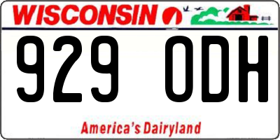 WI license plate 929ODH