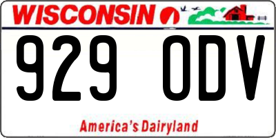 WI license plate 929ODV