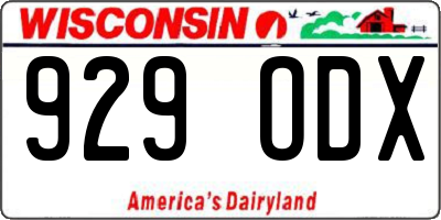 WI license plate 929ODX