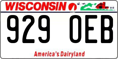 WI license plate 929OEB