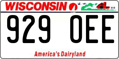 WI license plate 929OEE