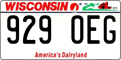 WI license plate 929OEG