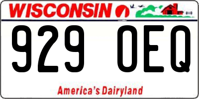 WI license plate 929OEQ