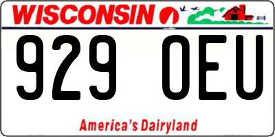 WI license plate 929OEU