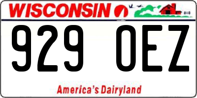 WI license plate 929OEZ