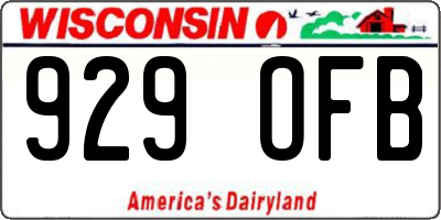 WI license plate 929OFB