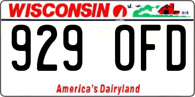 WI license plate 929OFD