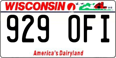 WI license plate 929OFI