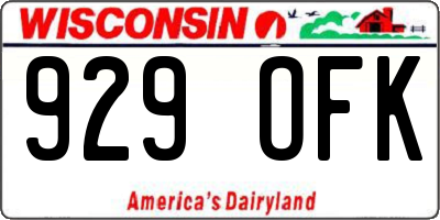 WI license plate 929OFK