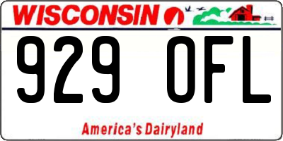 WI license plate 929OFL