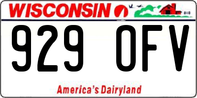 WI license plate 929OFV