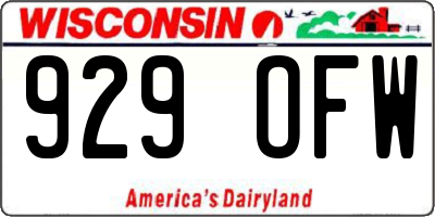WI license plate 929OFW