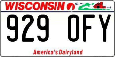 WI license plate 929OFY