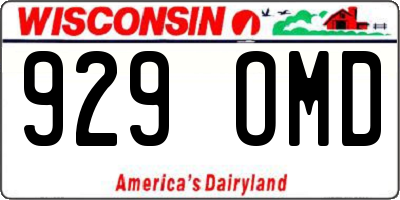 WI license plate 929OMD