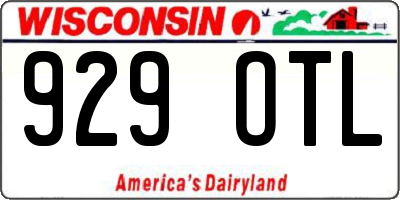 WI license plate 929OTL
