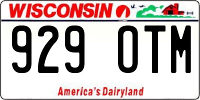 WI license plate 929OTM