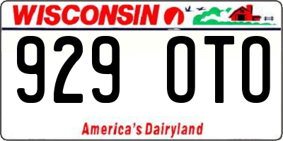 WI license plate 929OTO