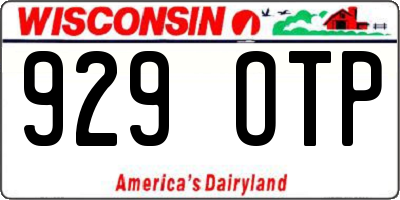 WI license plate 929OTP