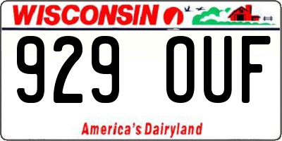 WI license plate 929OUF