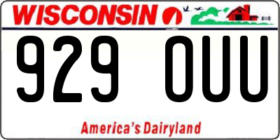 WI license plate 929OUU