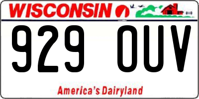 WI license plate 929OUV
