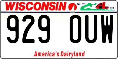 WI license plate 929OUW