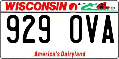 WI license plate 929OVA