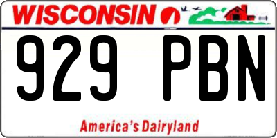 WI license plate 929PBN