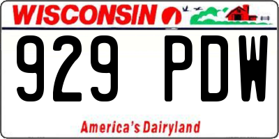 WI license plate 929PDW