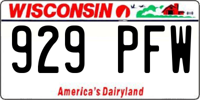 WI license plate 929PFW