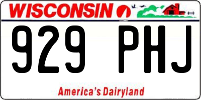 WI license plate 929PHJ