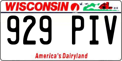 WI license plate 929PIV