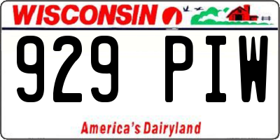 WI license plate 929PIW