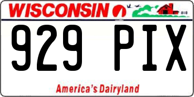WI license plate 929PIX