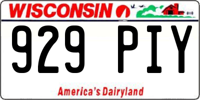 WI license plate 929PIY