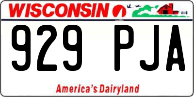 WI license plate 929PJA
