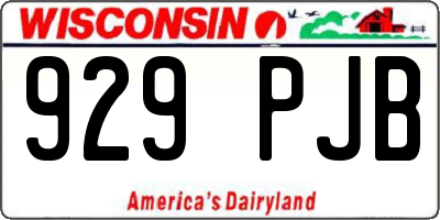 WI license plate 929PJB